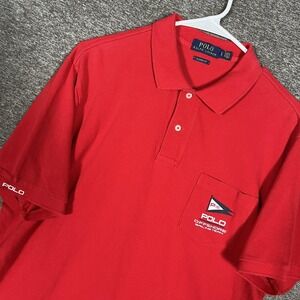 Polo Ralph Lauren Polo Shirt Mens Large Red Offshore Sailing‎ Team Classic Fit